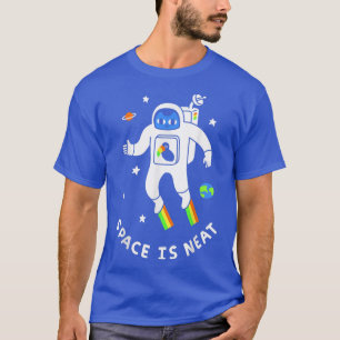 Space Is Neat Cat Space Astronaut Rainbow Outer Sp T-Shirt
