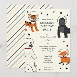Space is Wild Animal Astronauts Party Invitation | Zazzle