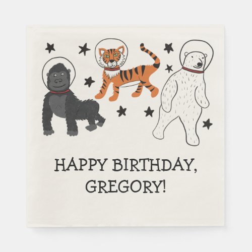 Space is Wild Animal Astronauts Party Napkins