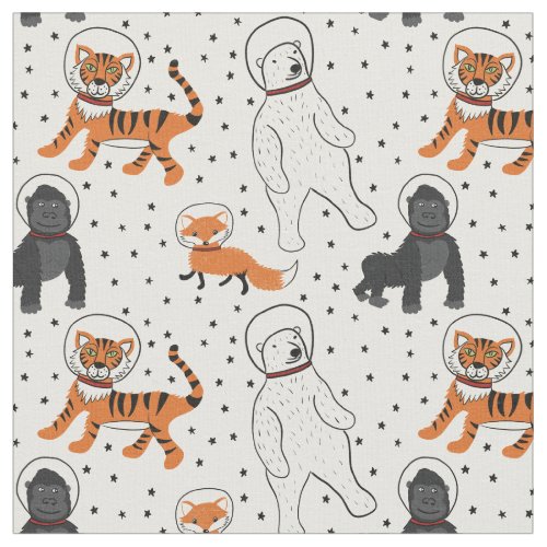 Space is Wild Animal Astronauts Patterned Fabric