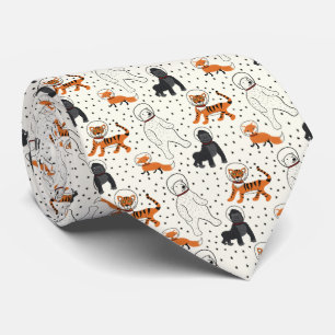 Space is Wild Animal Astronauts Patterned Neck Tie
