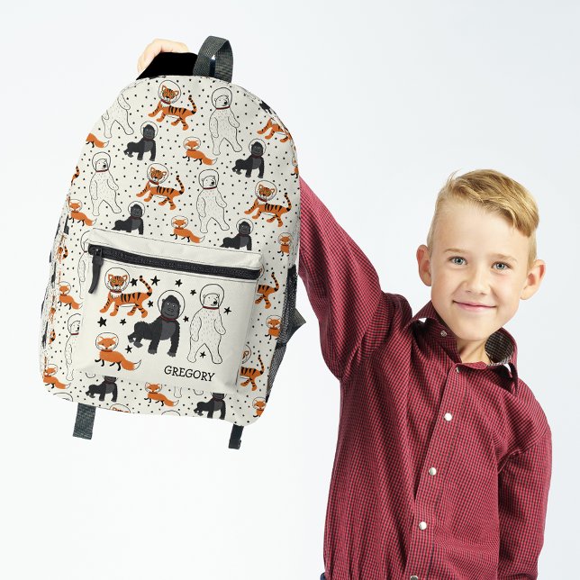 Space is Wild Animal Astronauts Patterned Printed Backpack (Creator Uploaded)