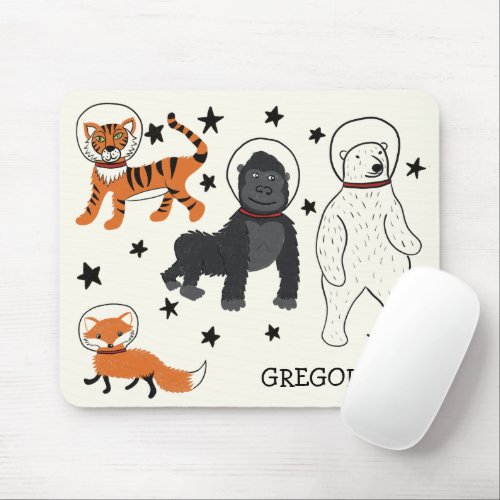 Space is Wild Animal Astronauts Personalized Mouse Pad