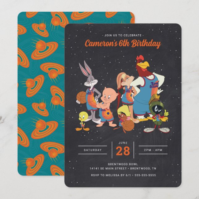 SPACE JAM: A NEW LEGACY™ Chalkboard Birthday Invitation (Front/Back)