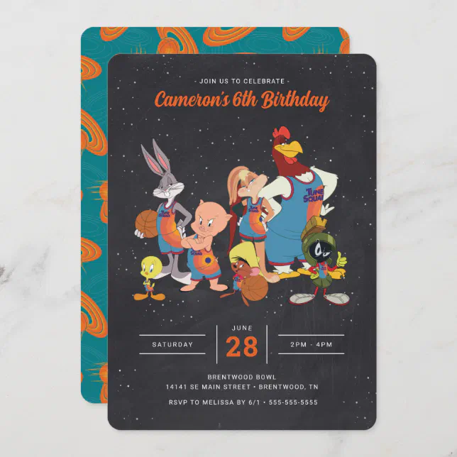 SPACE JAM: A NEW LEGACY™ Chalkboard Birthday Invitation | Zazzle