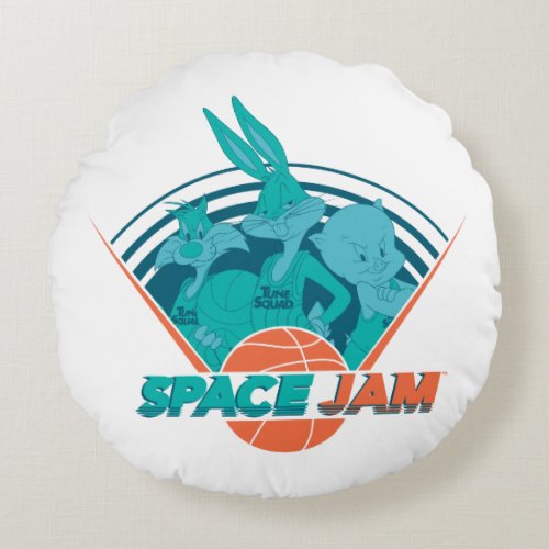 SPACE JAM A NEW LEGACYâ  Retro Futuristic Team Round Pillow