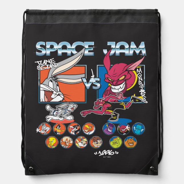 SPACE JAM™ TUNE SQUAD™ VS Monstars Roster Graphic Drawstring Bag (Front)