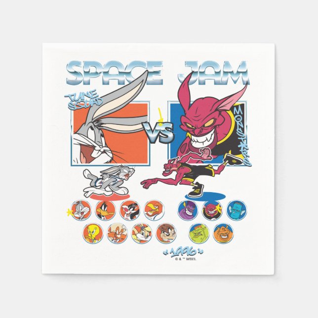 SPACE JAM™ TUNE SQUAD™ VS Monstars Roster Graphic Napkins (Front)