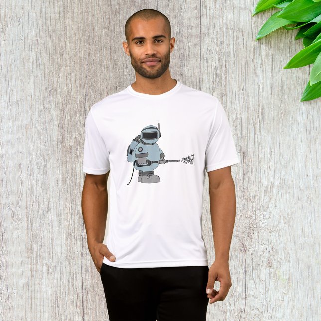Space Janitor Spraying Stars Sci-Fi Astronaut  T-Shirt (Creator Uploaded)