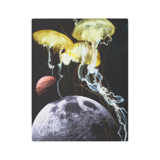 Space Jellyfish Metal Print