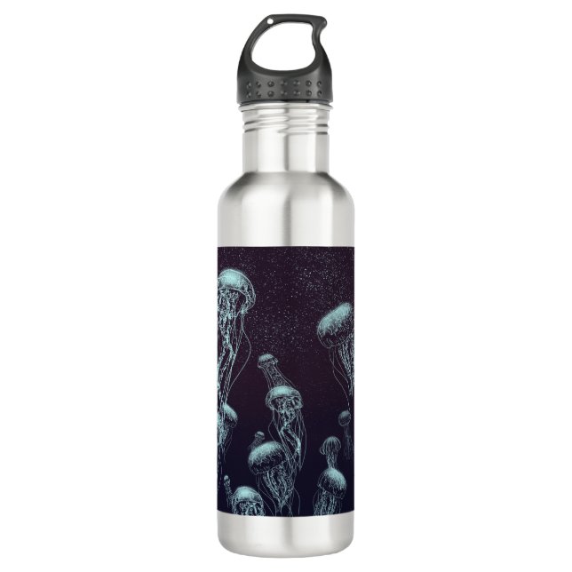 Space Jellyfish Stainless Steel Water Bottle (Front)