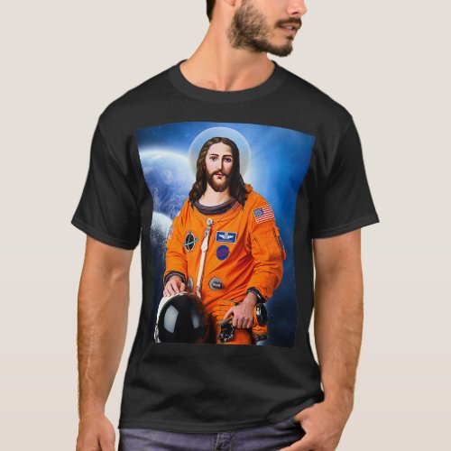 Space Jesus Astronaut Atheist Atheism Science T_Shirt