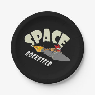 Space journey of a rocketeer paper plates