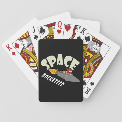 Space journey of a rocketeer  playing cards