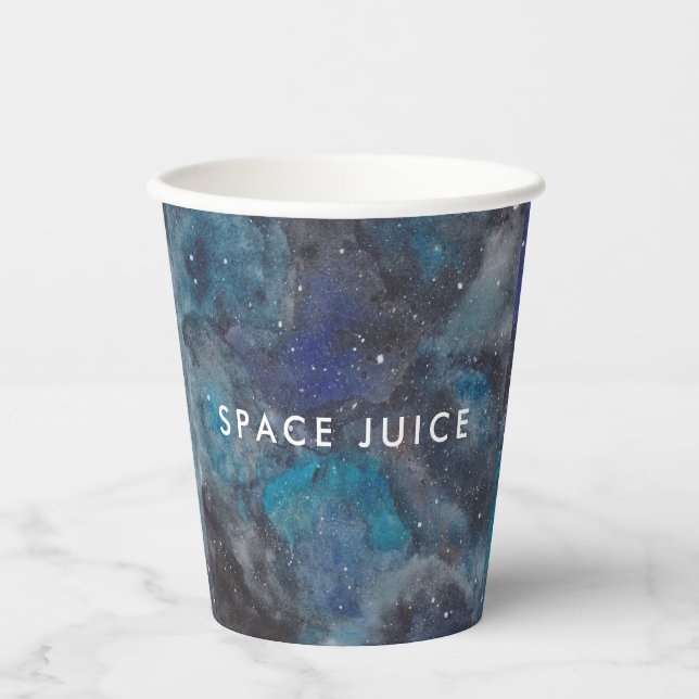 Space Juice Galaxy Stars Custom Paper Cups (Front)