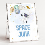 Space Junk Astronaut Space Birthday Snack Sign at Zazzle