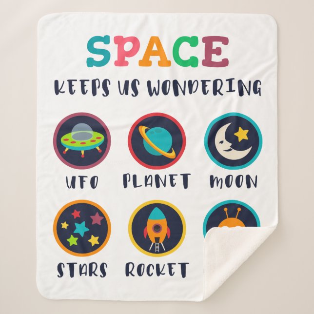 Space keeps us wondering sherpa blanket (Front)