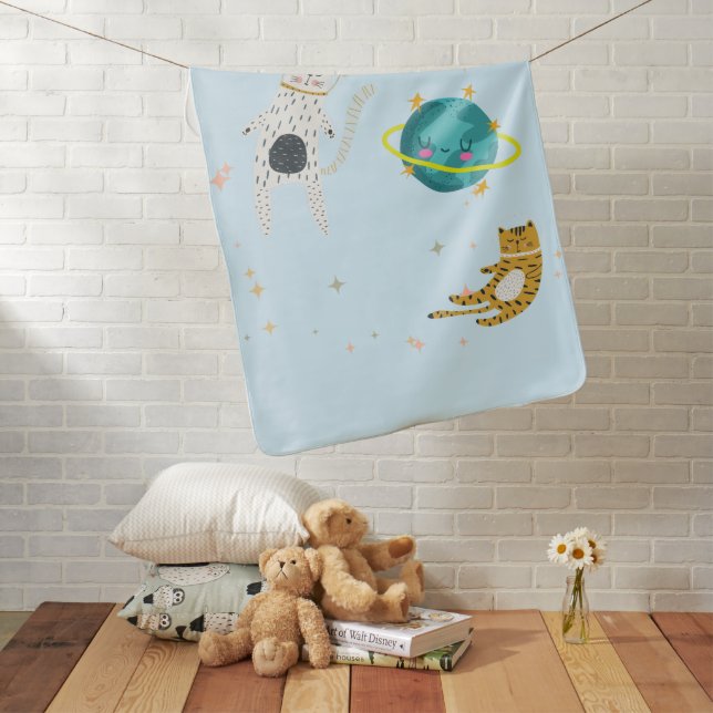 Space kitty baby blanket (In Situ)