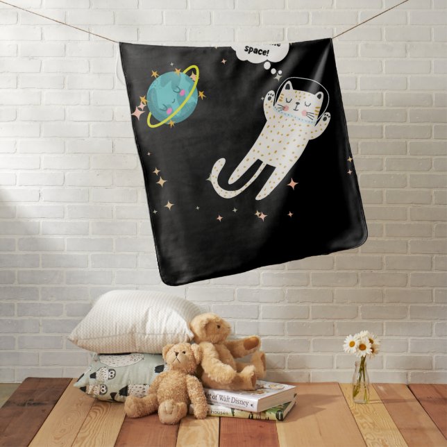 Space kitty baby blanket (In Situ)