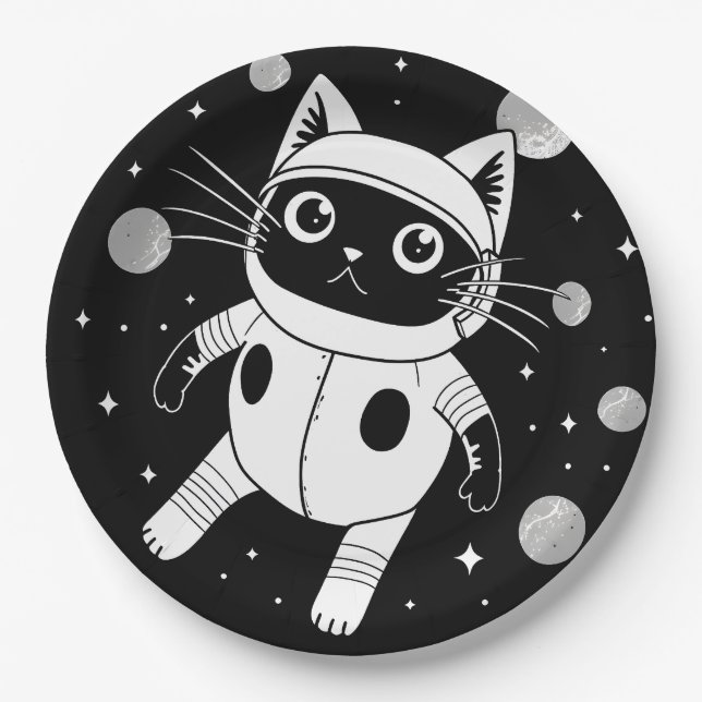 Space Kitty Paper Plates (Front)
