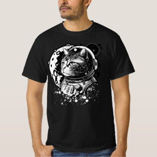 Space kitty with a moon. Astronaut cat T-Shirt