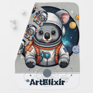 Space Koala Print Baby Blanket