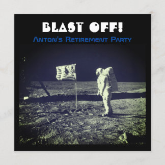 Space Landing Astronaut Moonwalk Invitation