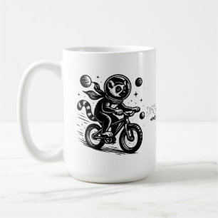 Space Lemur Astronaut Riding Bicycle - Madagascar Coffee Mug