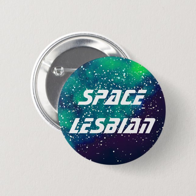 Space Lesbian Customizable Galaxy Identity Pinback Button (Front & Back)