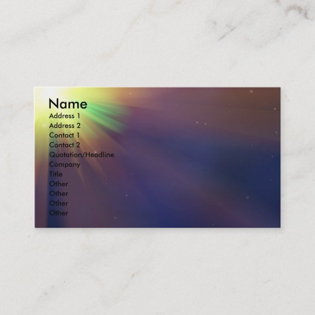 Space light business card (Front)