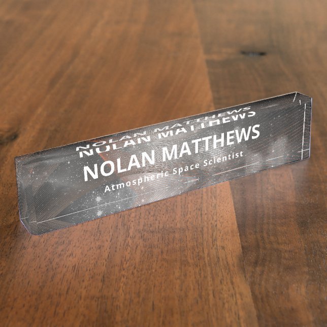 Space Lines Professional Desk Name Plate (Side)