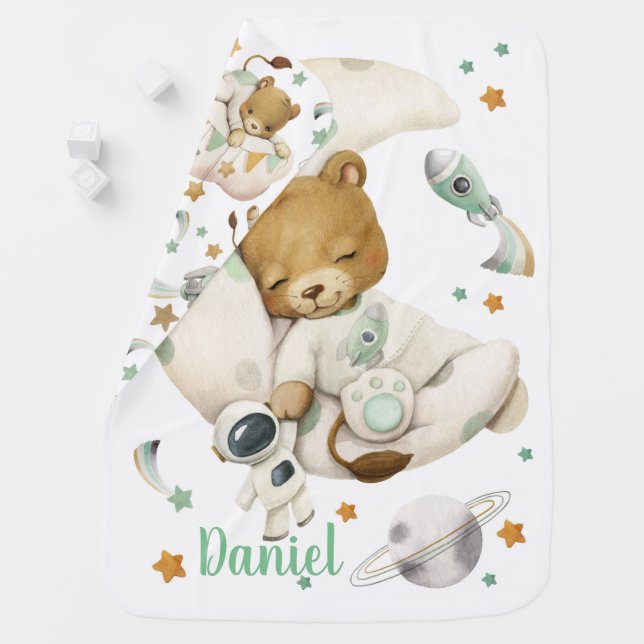 Space Lion Baby Blanket (In Situ)