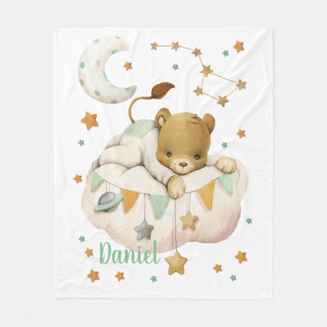 Space Lion Fleece Blanket (Front)