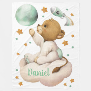 Space Lion Fleece Blankets