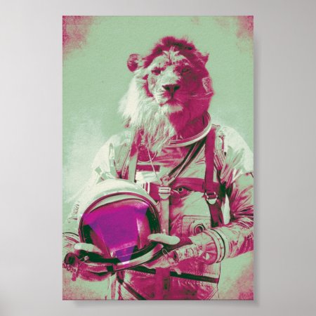 Space Lion Poster