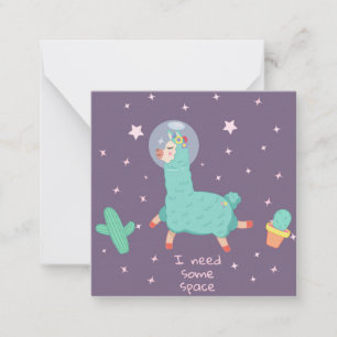 Space Llama Note Card