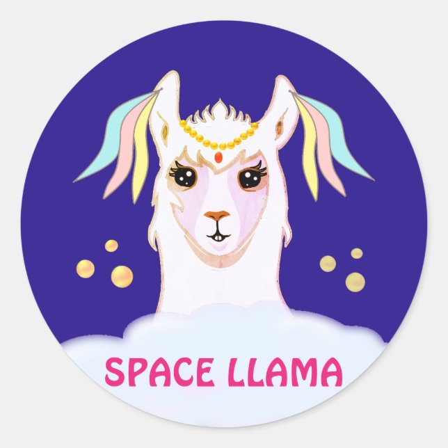 Space Llama Sticker (Front)