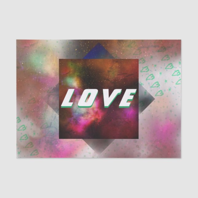 Space Love - Nebula, Stars, Hearts Tissue Paper (Front)