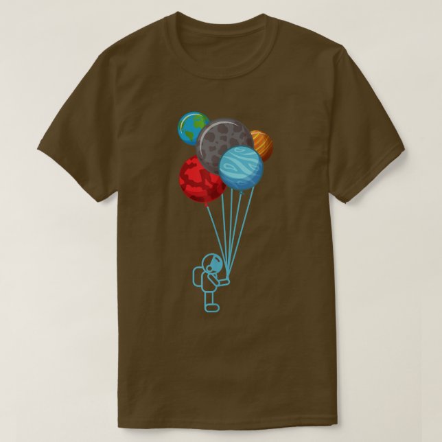 Space Lover Adult Astronomy Hobby Astronaut Balloo T-Shirt (Design Front)