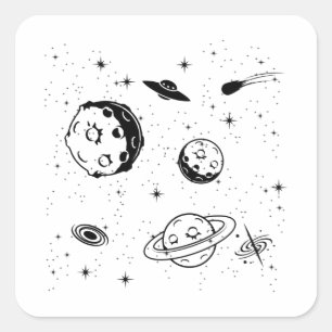 Space Lover Adult Astronomy Hobby Outer Space Square Sticker