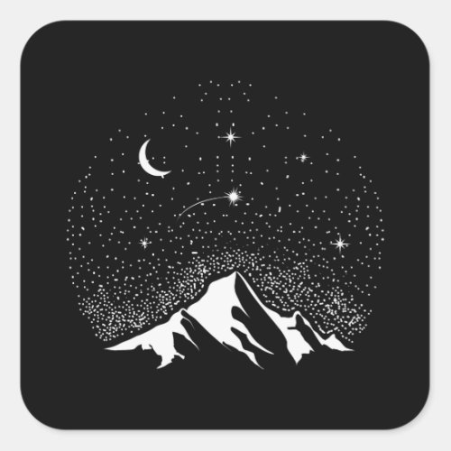 Space Lover Adult Astronomy Hobby Shooting Star Square Sticker