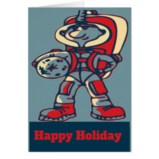 Space Man Holiday, edit text Cards (Front)