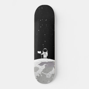 Space Man Journey Moon Element Skateboard