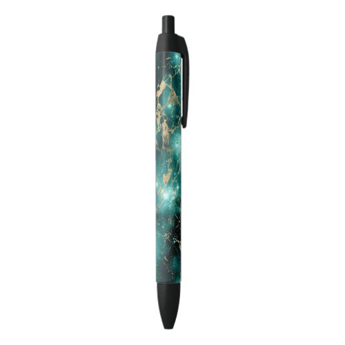 Space Marble Black Green Starry Night Golden Black Ink Pen