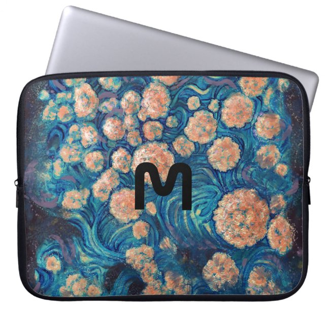 Space Mimosa Golden Nebula Blossom Laptop Sleeve (Front)