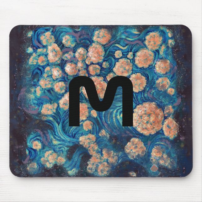Space Mimosa Golden Nebula Blossom Mouse Pad (Front)