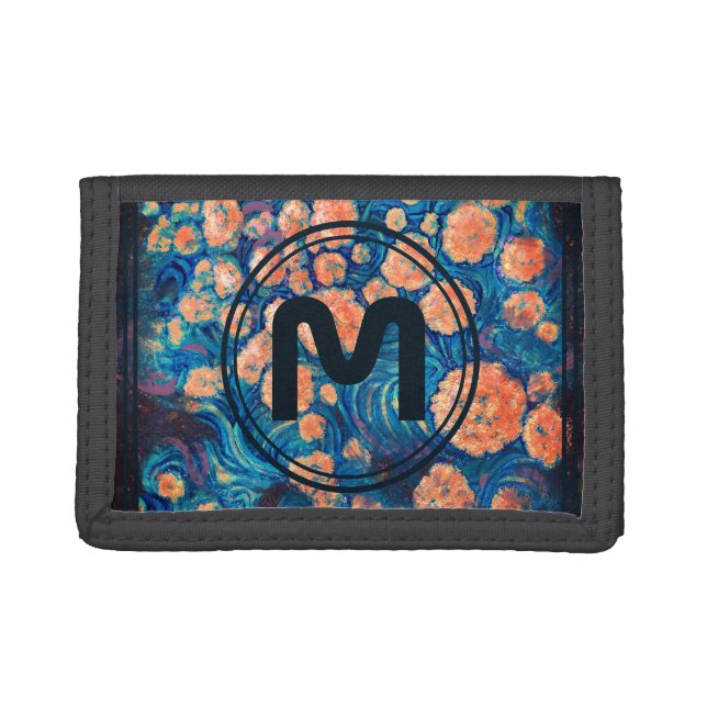 Space Mimosa Golden Nebula Blossom & your letter  Trifold Wallet (Front)