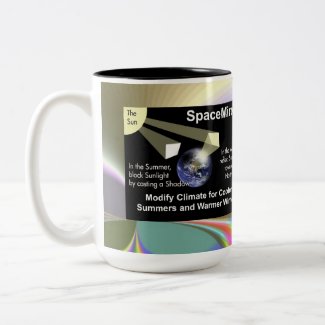 Space Mirror - Fix Climate Change Two-Tone Coffee Mug