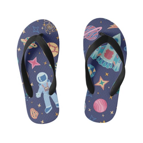 Space Mission Kids Flip Flops