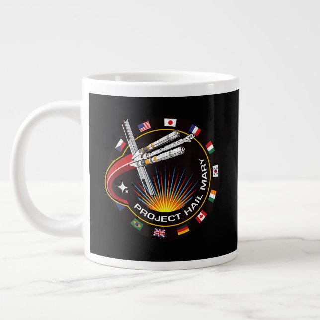 Space Mission Patch Giant Coffee Mug (Left)